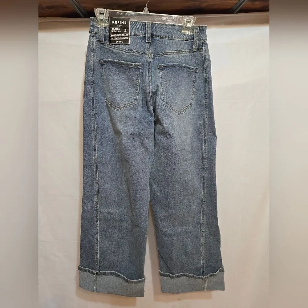 NWT - Refine Los Angeles Cuffed Wide Leg Jeans - Picture 2 of 6